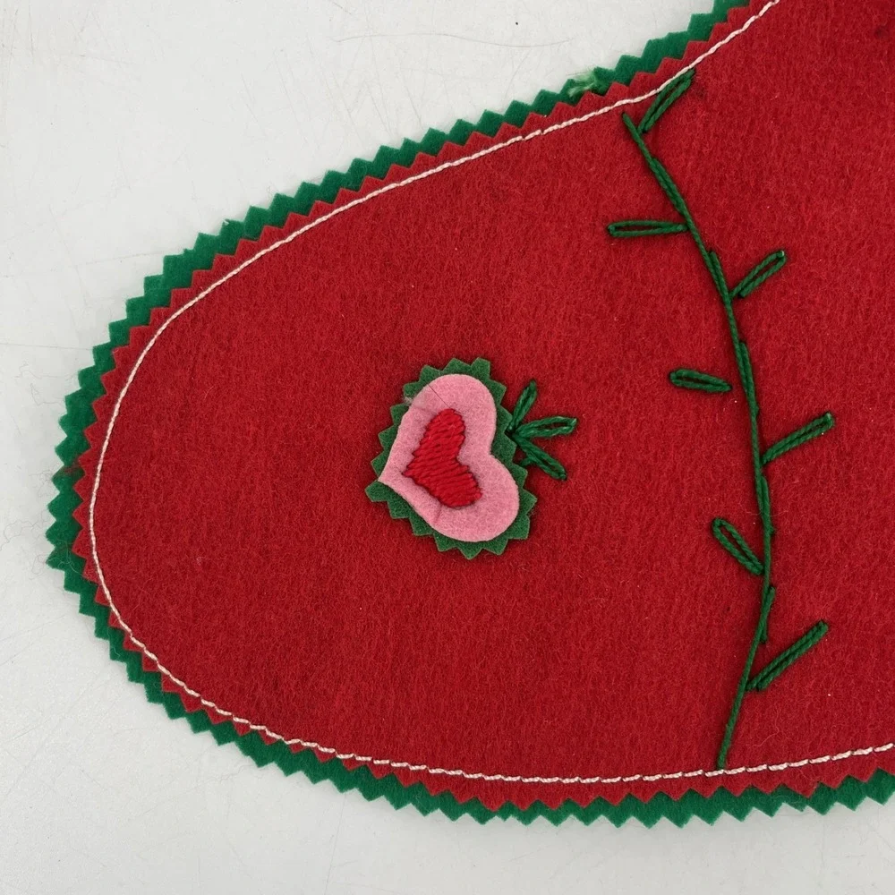Vintage Kurt Adler Felt Christmas Stocking Snowman Handcrafted Stitch Korea, 20